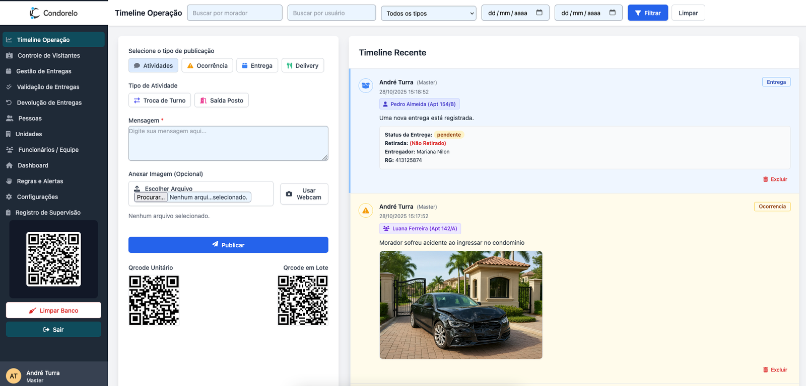 Dashboard do Sistema